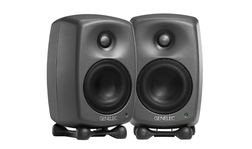 Genelec Speakers With Iso-Pod Stands